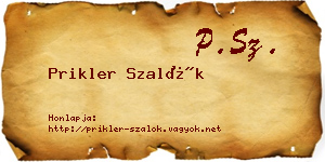 Prikler Szalók névjegykártya